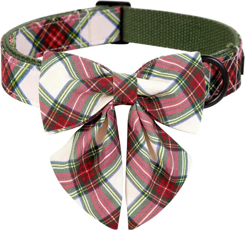 Vista 40 de ARING PET Collar de perro con corbatín, collares de terciopelo para perros con corbatín extraíble, collar de lazo ajustable para perros hembras
