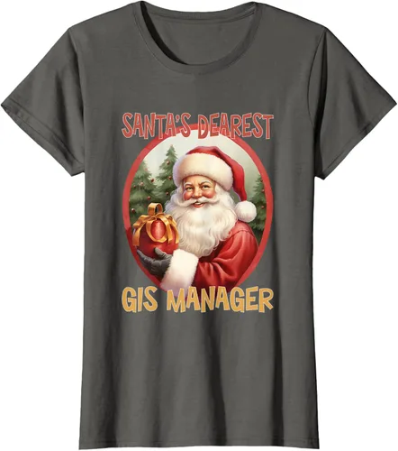 Vista 6 de GIS Manager Christmas Holiday Love Xmas T-Shirt Negro