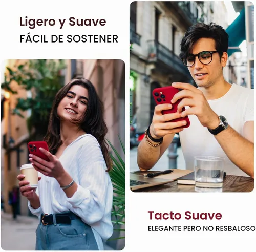 Vista 2 de FireNova Funda diseñada para iPhone 13 Pro Max, funda de silicona [protección de cámara] con [2 protectores de pantalla], forro interior de Rojo