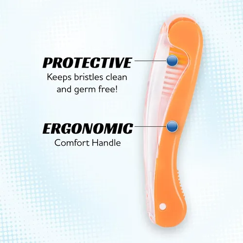 Vista 4 de Lingito Cepillo de Dientes Mini para Viajar con Funda, Cepillo de Dientes Plegable con Encaje para Adultos, Juego de 4, Suave