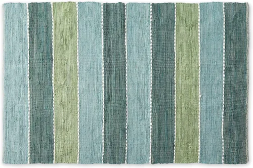Vista 11 de DII Colección Chindi Rug Collection, reversible, hilo reciclado, teñido a mano, 2 pies 3 pulgadas x 6 pies, jadeíta