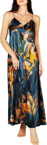 Vista 3 de Lonxu Womens Formal Dress Silk Satin Bridesmaid Dresses Sexy Bodycon Wedding Cocktail Party Guest Maxi Dress