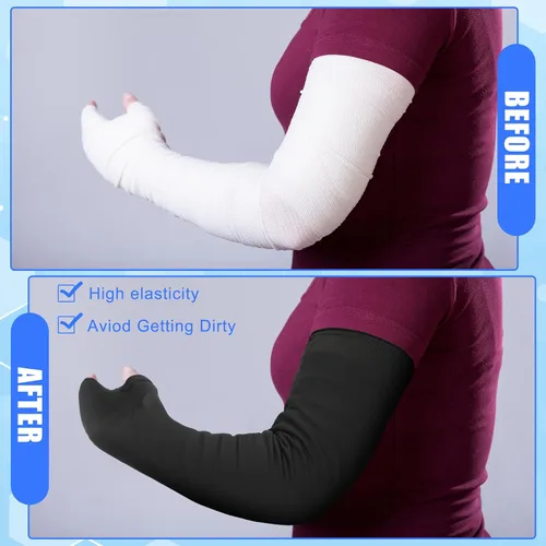 Vista 2 de Boao 8 piezas de protector de brazo fundido manga corta Sling Decoración de molde extraíble lavable muñeca codo cubierta de protección