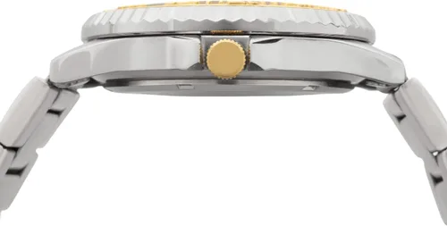 Vista 2 de SunTime Texas A&M Aggies - Reloj de acero para hombre, color dorado y plateado, Color del equipo, Competidor de dos tonos
