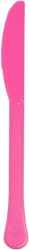 Vista 4 de JAM Paper Premium Utensils Party Pack - Cuchillos de plástico - Fucsia rosa intenso - 48 cuchillos desechables/paquete
