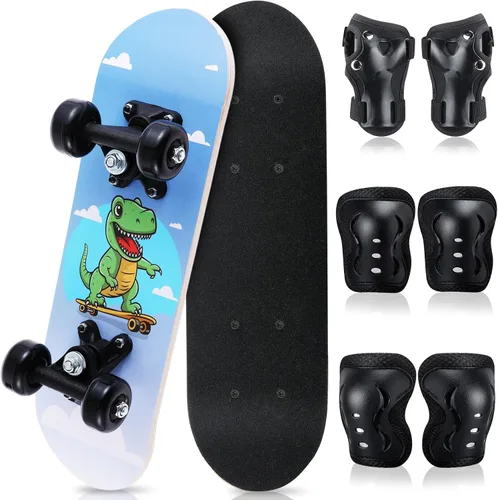 Vista 25 de Honoson Juego de 7 piezas de rodilleras, coderas y muñequeras para patinetas para principiantes y niños pequeños