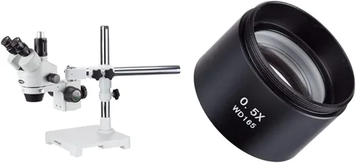 Vista 8 de AmScope SM-3T microscopio estéreo trinocular profesional con zoom estereoscópico SM-3T con control simultáneo de enfoque, oculares WH10x, aumento