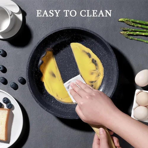 Vista 6 de GiPP Sartén antiadherente – Sartén antiadherente de 8 pulgadas con revestimiento de cerámica, sartenes no tóxicas para cocinar, sartén para tortilla