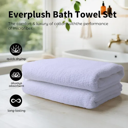 Vista 6 de Everplush Diamond Jacquard - Juego de 6 toallas de baño de lujo, súper suaves, de gran tamaño, altamente absorbentes y de secado rápido para baño