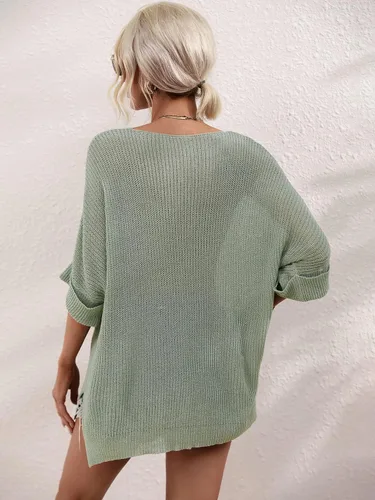 Vista 5 de bothandy Suéter de punto de ganchillo de gran tamaño de verano para mujer, blusa de color sólido de primavera