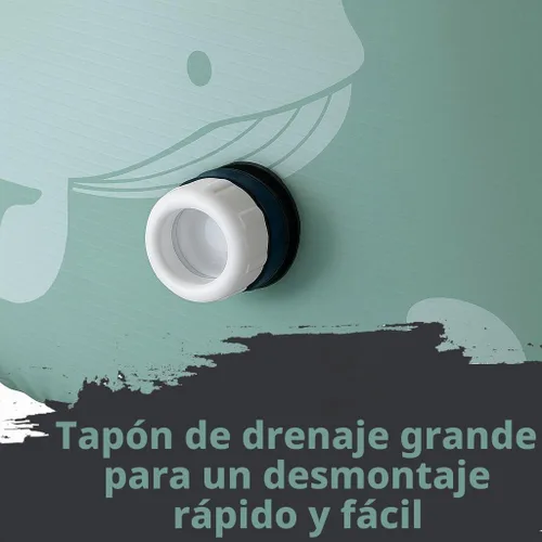 Vista 7 de Lark - Piscina infantil enmarcada de 8 x 20 pulgadas con toldo resistente a los rayos UV, rociador ajustable, enmarcada, cubierta de sombra, fácil