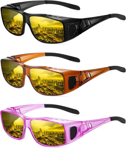 Vista 11 de Wzerry Night Vision Glasses Polarized for Men Women (Nighttime Driving Glasses Over Glasses for Driving)