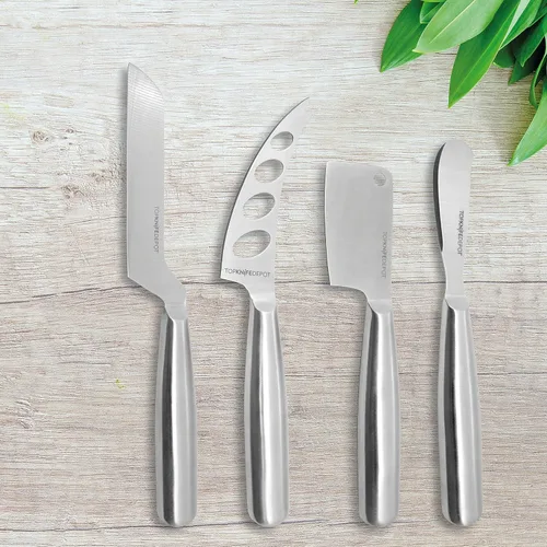 Vista 8 de TopKnife - Juego de 4 cuchillos para queso, caja de regalo incluida