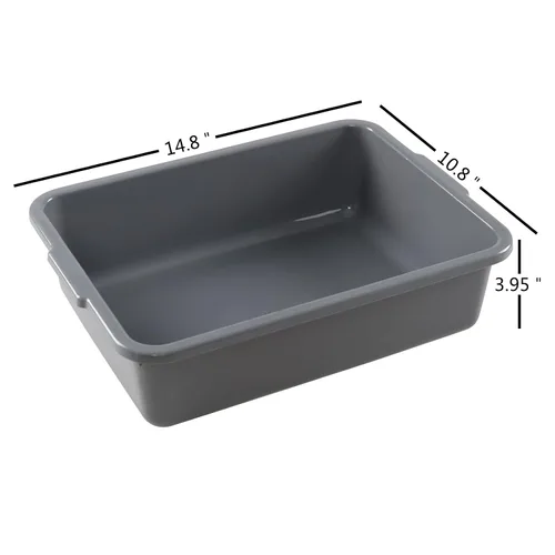 Vista 2 de 4 paquetes de 8 L caja de autobús comercial de plástico, pequeña