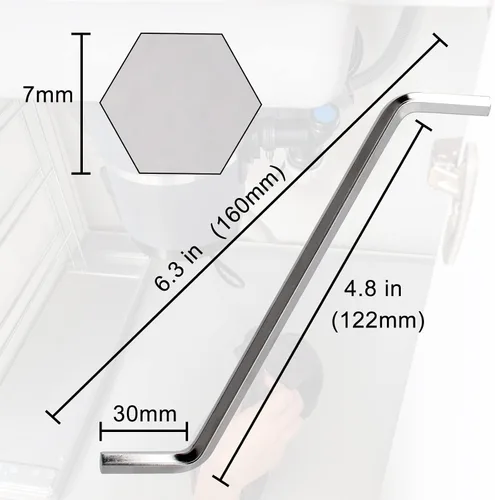 Vista 2 de Sankoly Paquete de 2 llaves Allen para eliminación de basura, compatible con trituradores de basura InSinkErator, utilizada para fregadero de cocina