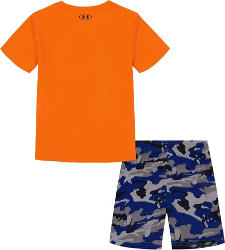 Vista 2 de Under Armour boys Short Sleeve Tee and Short Set, Lightweight and Breathable