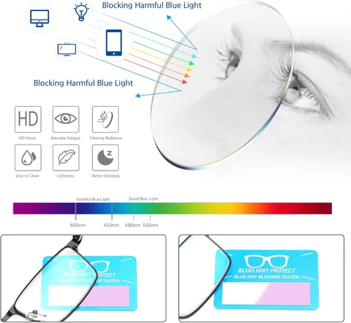 Vista 4 de NaNaKo 3 Pack Reading Glasses for Men, Lightweight Blue Light Blocking Metal Frame Mens Readers