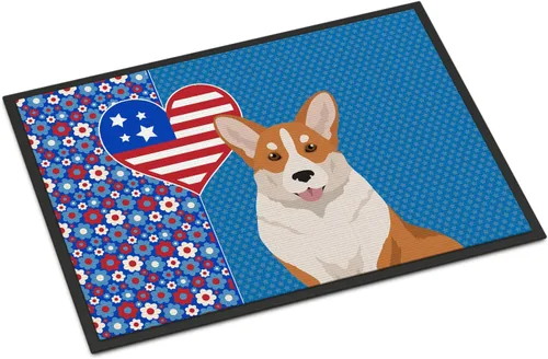Vista 143 de Caroline's Treasures WDK5119JMAT Airedale Terrier USA - Tapete para interiores o exteriores, 24 x 36 pulgadas, tapete para puerta delantera