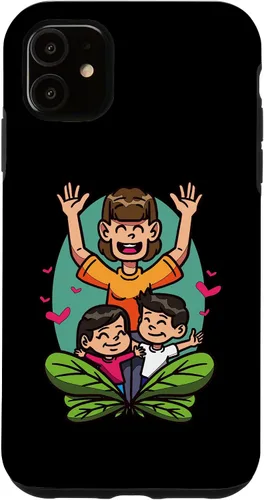 Vista 8 de iPhone 16 Cartoon Children Playing Design For Kids And Family Case