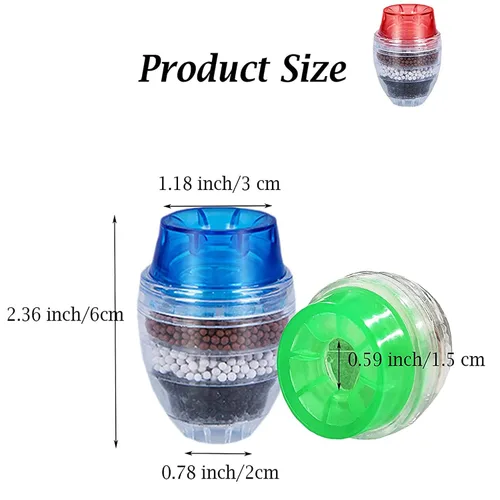 Vista 2 de 3 paquetes de filtros de agua para grifo, purificador de grifo de cocina, carbón activado que elimina el fluoruro de cloro, metales pesados, agua