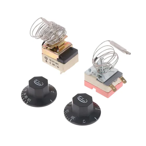 Vista 4 de Interruptor de ajuste de perilla de 30-110 de 50 a 300 grados, controlador de temperatura, interruptor de termostato capilar, calentador de agua