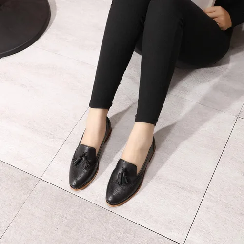 Vista 5 de Mona Flying - Mocasines de cuero planos informales para mujer