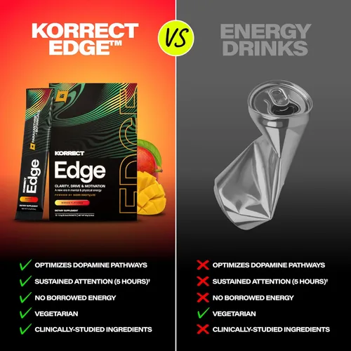 Vista 4 de Korrect Edge - Polvo de paraxantina Suplemento de energía limpia y concentración Alternativa a cafeína para claridad mental y resistencia sin
