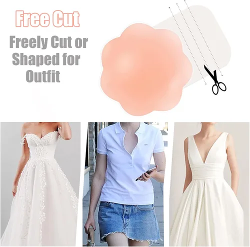 Vista 4 de Sticky Bra for Breast Lift Pasties Nipple Covers Invisible Silicone Adhesive Bra Petals Stick on Bra