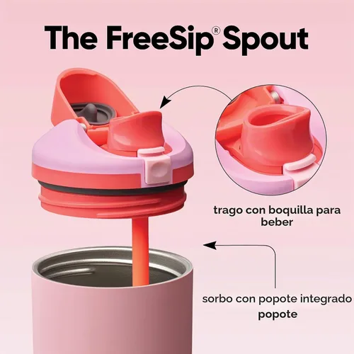 Vista 2 de Owala FreeSip - Botella de agua de acero inoxidable, 30 onzas, pastel de comida de ángel Angel Food Cake