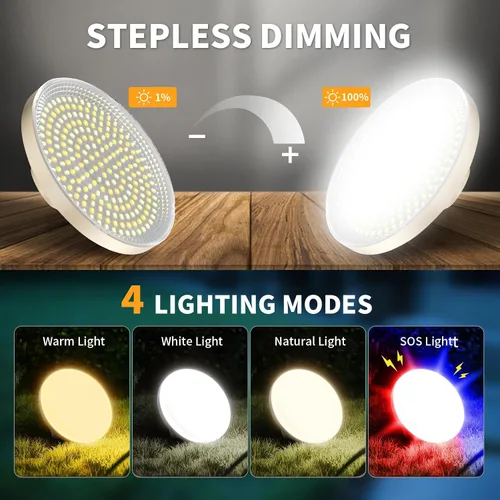 Vista 3 de Linterna LED portátil de 5000 lúmenes, luz recargable de 30 W con imán, IPX4 impermeable, luces de tienda de campaña, falla de energía, kits
