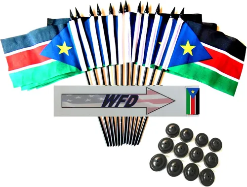 Vista 102 de Paquete de 12 banderas de escritorio de oficina en miniatura de poliéster Afganistán de 4 x 6 pulgadas y pequeñas banderas de mesa, 1 docena de mini
