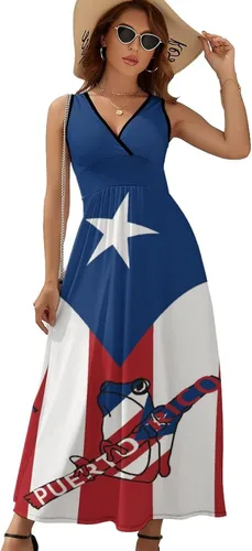 Vista 2 de Vestido sin mangas con bandera de Puerto Rico para mujer, top de verano, talla S