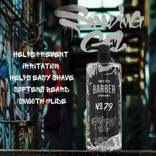 Vista 4 de Barber Marmara No. 79 Gel de afeitar para hombre, transparente, sin espuma, gel de afeitado con bomba, calidad profesional de peluquería turca