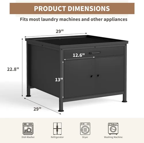 Vista 2 de LUCKUP Pedestal de lavandería para lavadora y secadora, soporte base de plataforma resistente de 29 pulgadas, ajuste universal para todas