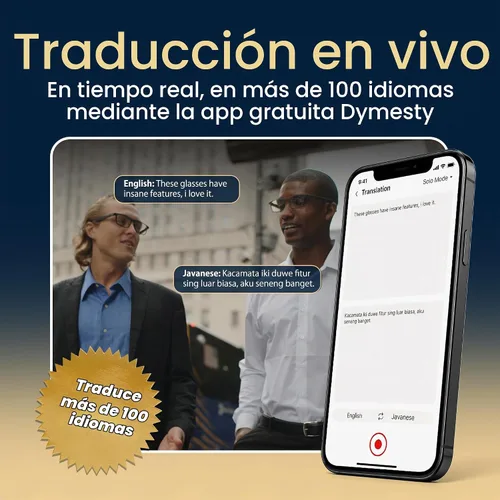 Vista 6 de Lentes inteligentes AI, audio Bluetooth de oído abierto, grabación de voz, traducción en tiempo real, transcripción de reuniones, marco de titanio