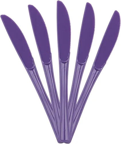 Vista 12 de JAM Paper Premium Utensils Party Pack - Cuchillos de plástico - Fucsia rosa intenso - 48 cuchillos desechables/paquete