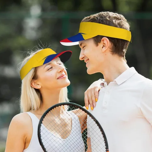 Vista 7 de Lindos sombreros de bandera patriótica deportiva con visera para el sol, gorra de béisbol ajustable con parte superior vacía para mujeres y hombres