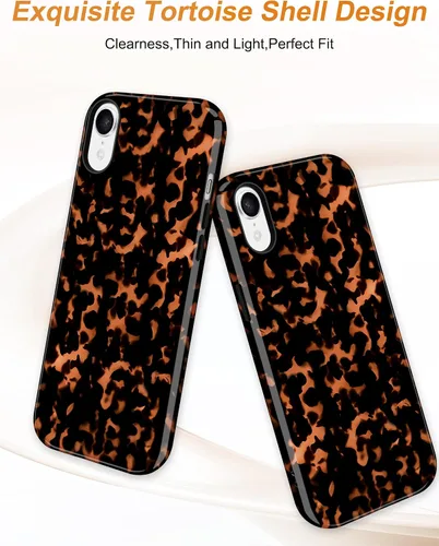 Vista 652 de Jusy Funda compatible con MagSafe con estampado de caparazón de tortuga marrón para iPhone 7/8/SE, cubierta protectora de TPU suave magnética
