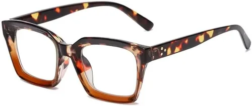 Vista 4 de yuandong Mobro - Lentes retro con bloqueo de luz azul para hombres y mujeres, montura cuadrada gruesa, lentes transparentes sin receta