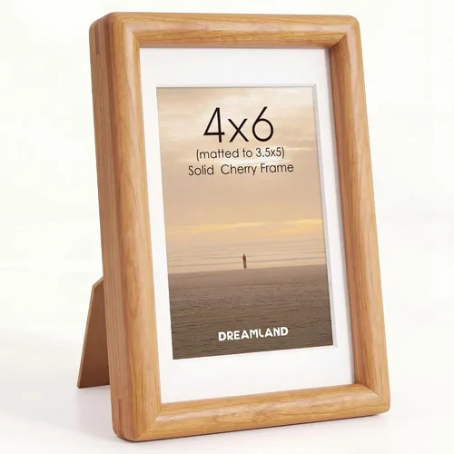Vista 86 de Dreamland Portarretratos de madera natural de 4 x 6 pulgadas mate a 3.5 x 5 pulgadas, marco de fotos de madera de wengué maciza, hecho a mano