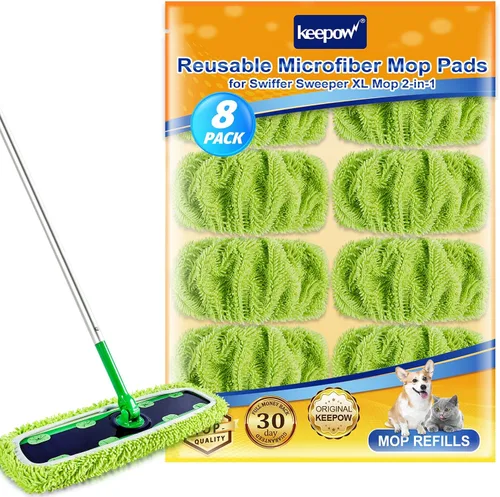 Vista 13 de KEEPOW Almohadillas XL reutilizables para trapeador compatibles con Swiffer XL Sweeper, paños de trapear secos extra grandes, paños de trapear