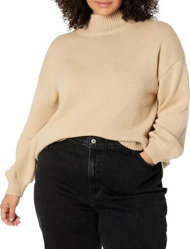 Vista 5 de Tienda Essentials Suéter de algodón con cuello embudo para mujer (disponible en tallas grandes)