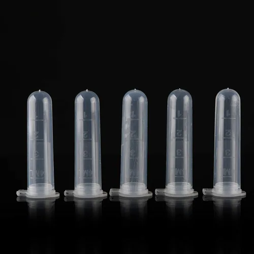 Vista 3 de 100 tubos de centrífuga de 0.1 fl oz tubos graduados transparentes de polipropileno con tapa para contenedor de almacenamiento de muestras