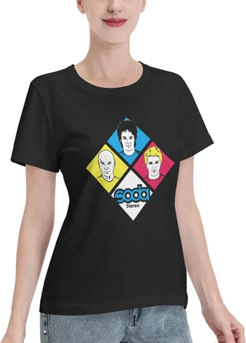Vista 2 de Soda Stereo T Shirts Women's Loose Fit Casual Cotton Comfort Crew Neck Short Sleeve Tees Clothing