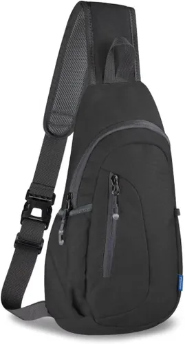 Vista 10 de TITECOUGO Bolso bandolera pequeño, mochila cruzada ligera para hombres y mujeres, bolsa de hombro para deportes y exteriores