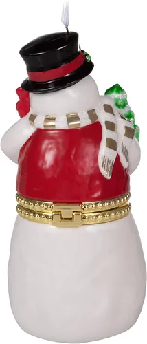 Vista 2 de Hallmark Keepsake Navidad 2019 Año Fechado Limoges Adorno de muñeco de nieve, porcelana