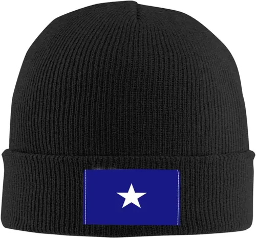 Vista 2 de LIICHEES Bonnie Blue Flag Beanie Hat for Men Women Hats Warm Cozy Knitted Caps Black Skull Cap