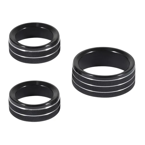 Vista 2 de Unifizz 3 piezas de calcomanías para pomos de aire acondicionado de automóvil, interruptor de radio de CA para Dodge 15-20 Durango Challenger