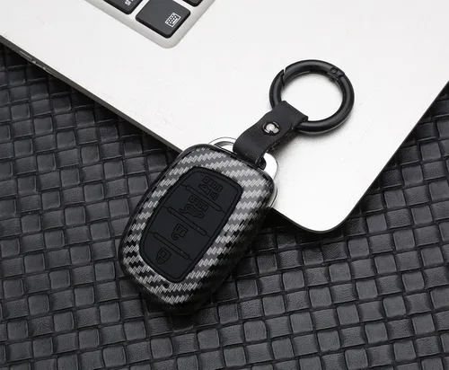 Vista 7 de Funda para llavero para Hyundai Tucson Elantra Sonata 2018, 2017, 2016, 4 botones, sin llave, funda para control remoto de entrada sin llave