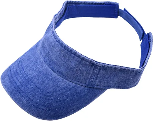 Vista 7 de Washed Distressed Sun Visors for Women Men, Plain Sports Sun Hat Outdoor Beach Cap Sun Protection